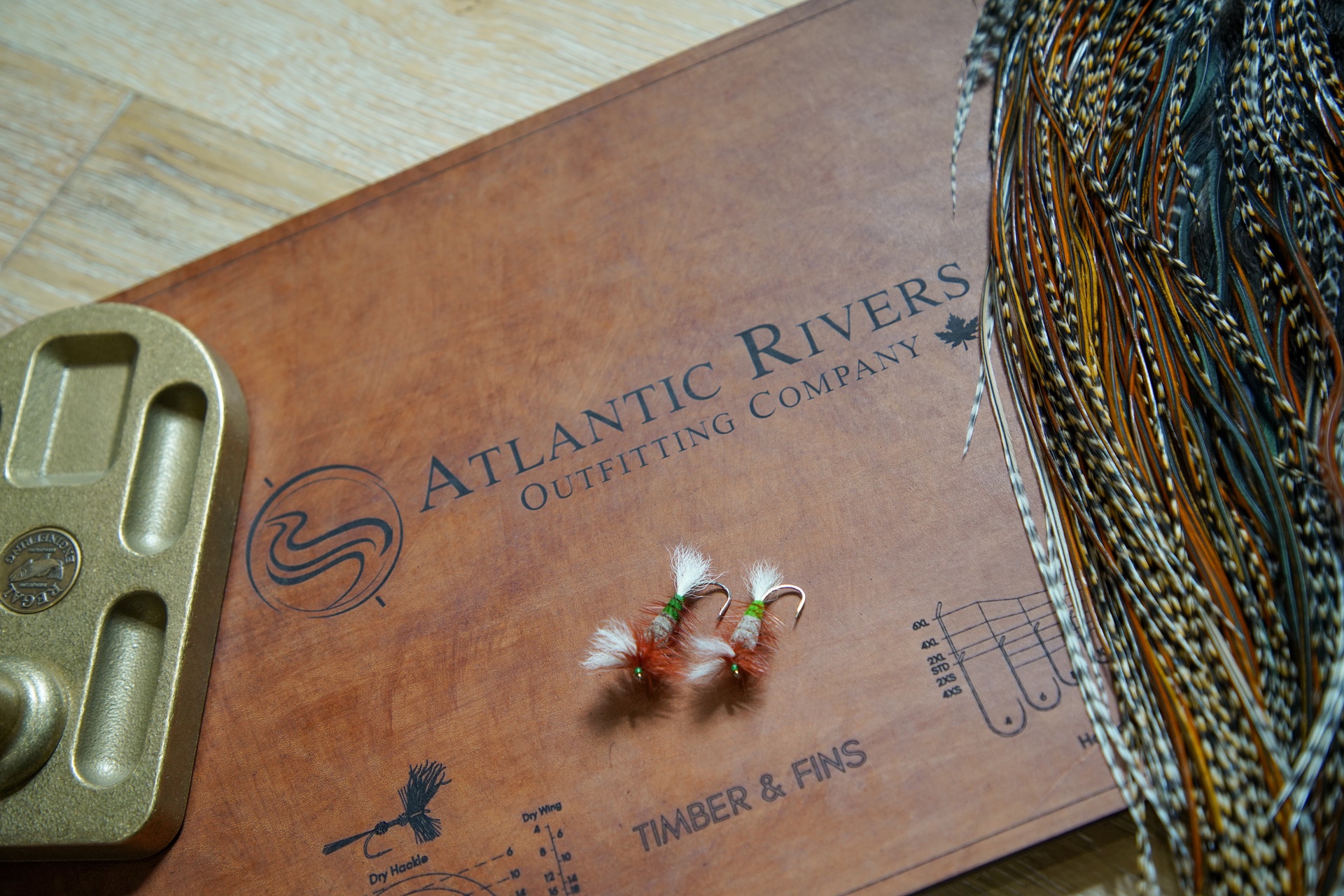 Timber & Fins x AROC Fly Tying mat Atlantic Rivers Outfitting Company