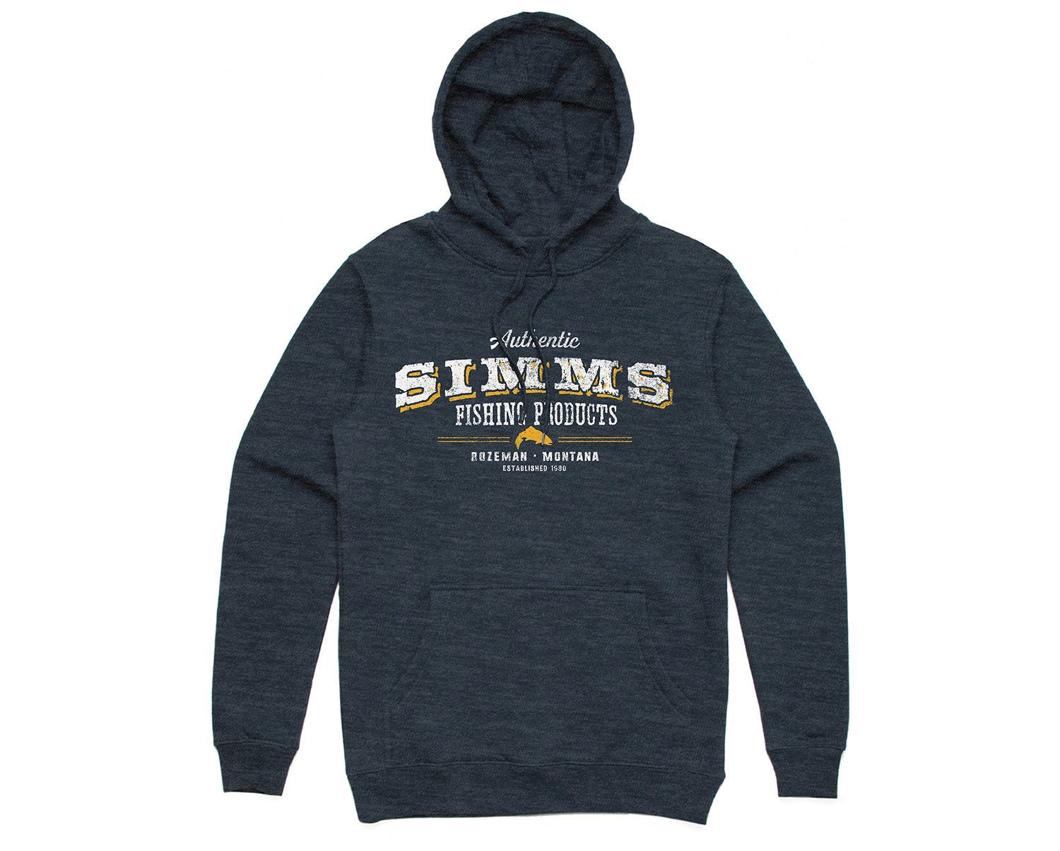 SIMMS Fishing Logo Black Hoodie Sweatshirt Size S-3XL
