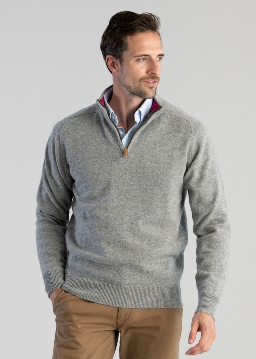 William Lockie Lambs Wool Zip Neck - Atlantic Rivers Outfitting Company